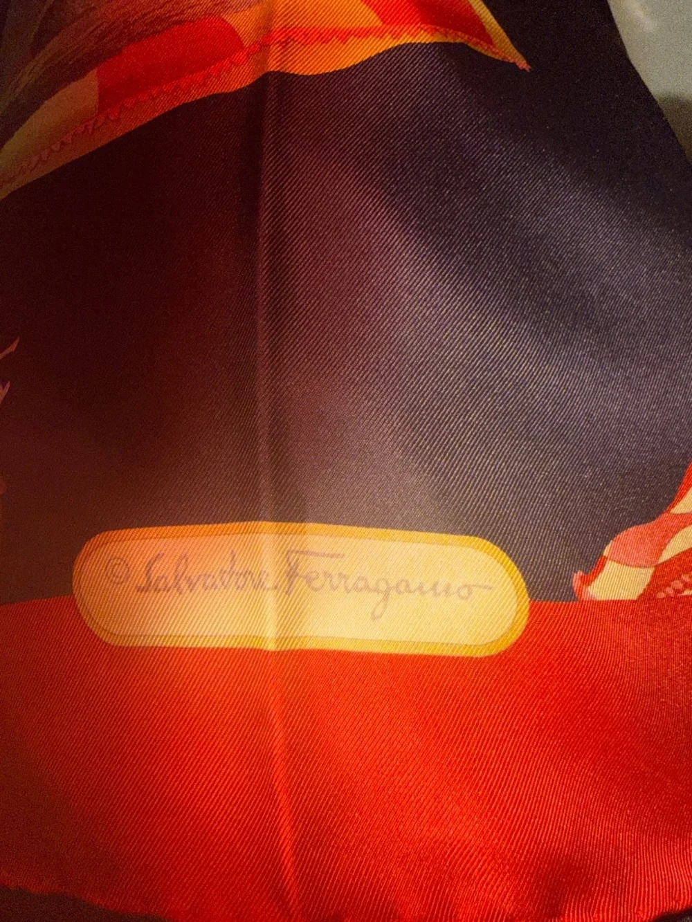 Vintage Salvatore Ferragamo 100% Silk Scarf – Dog Print – Red & Black – Made in